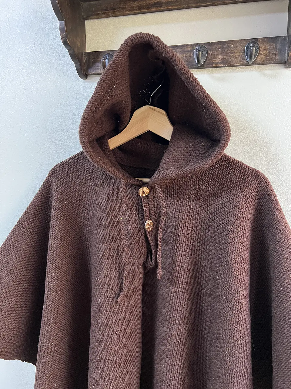 Poncho Capucha Café  2