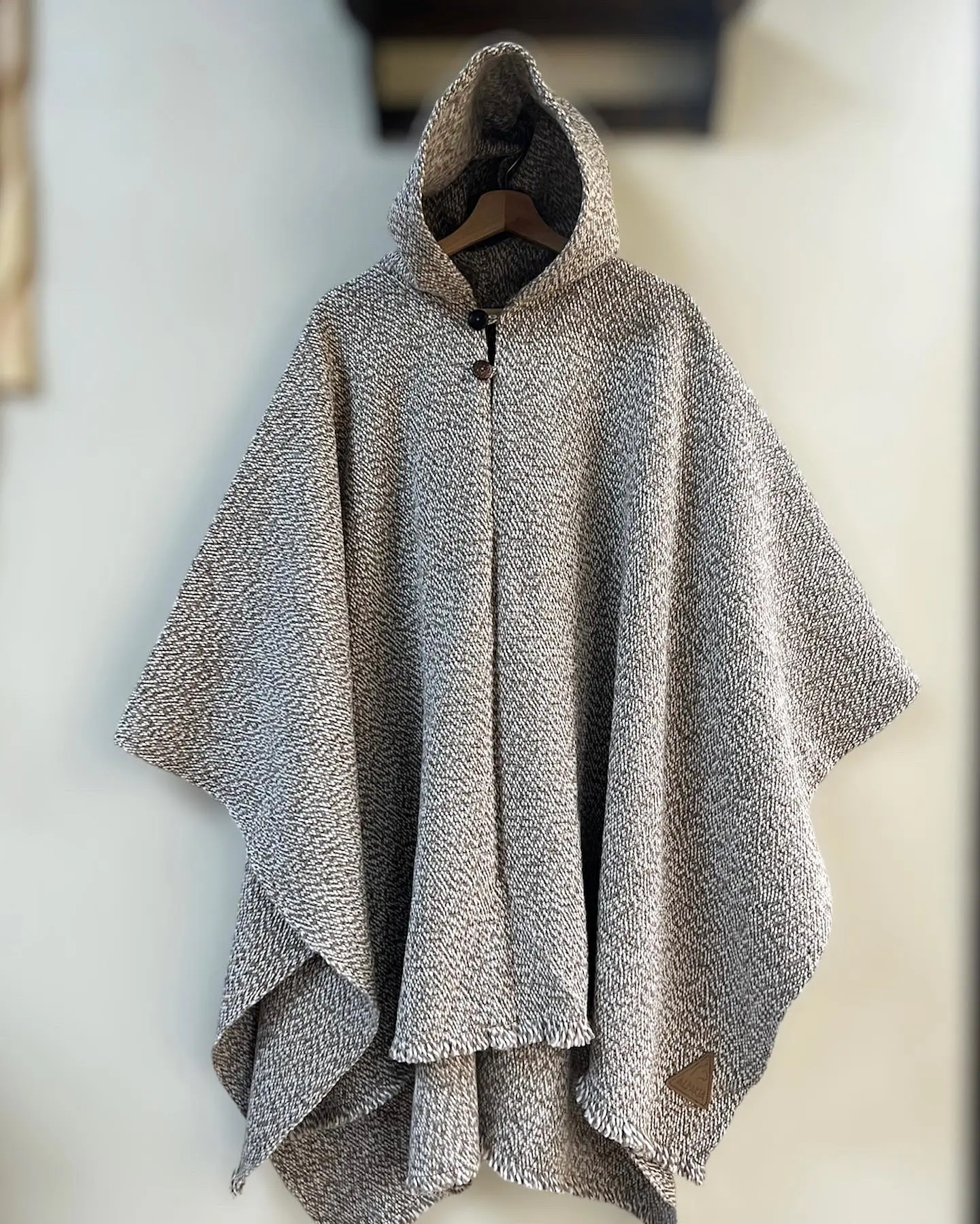 Poncho Premium Lana Torcida Avellana 1