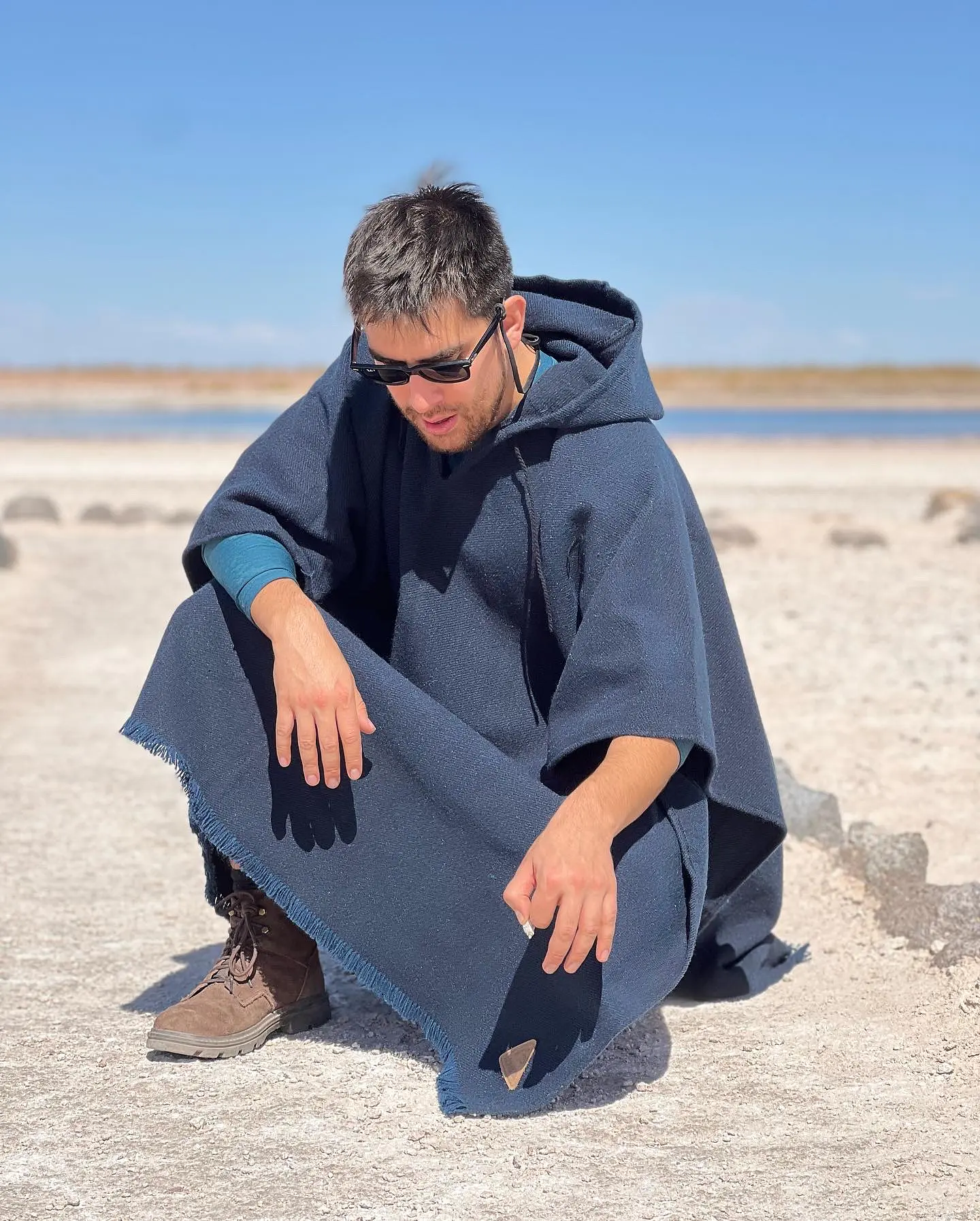 Poncho Capucha Full Blue 2