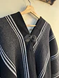 Poncho Premium Huaso Negro Rayas - Miniatura 2