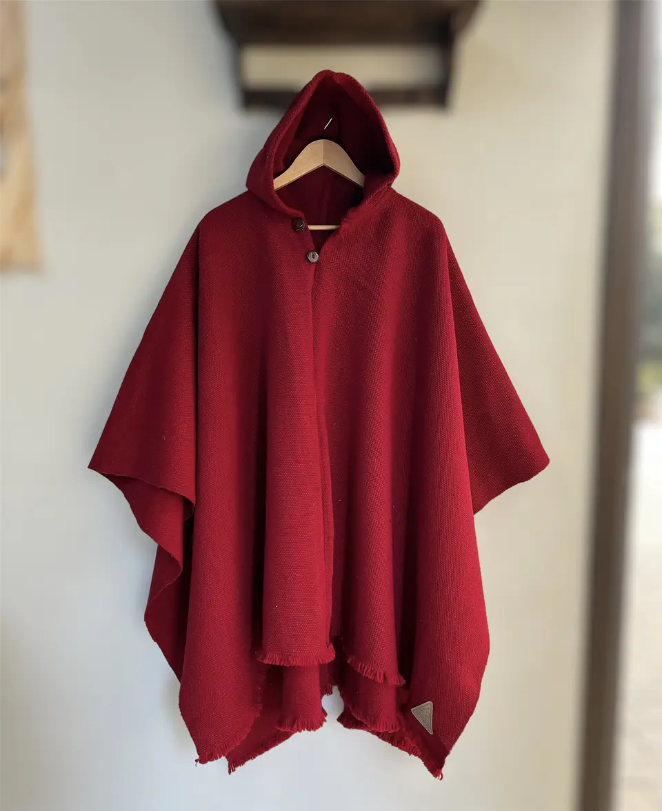Poncho Premium Capucha Rojo 1