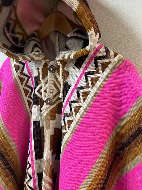 Poncho Telar Premium Fuccia 