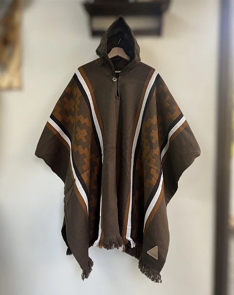 Poncho Araucano Cafe Oscuro