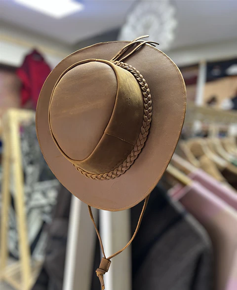 Sombrero Patagónico Cuero Cafe Claro 