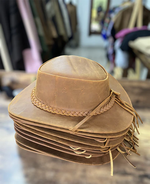 Sombrero Patagónico Cuero Cafe Claro 