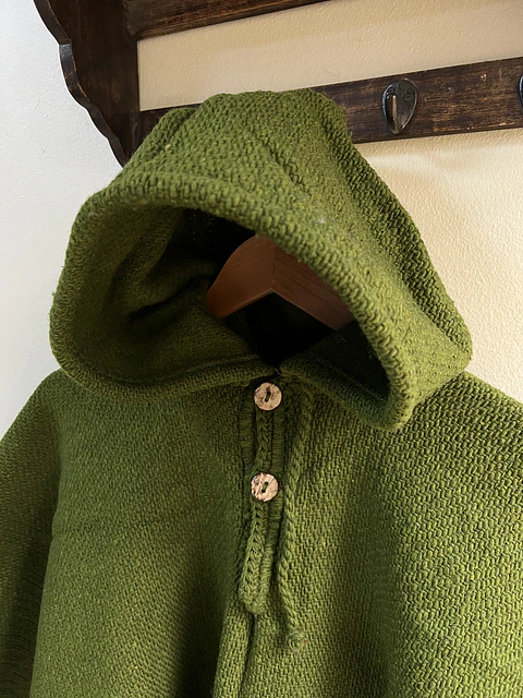 Poncho Capucha Verde Oscuro 
