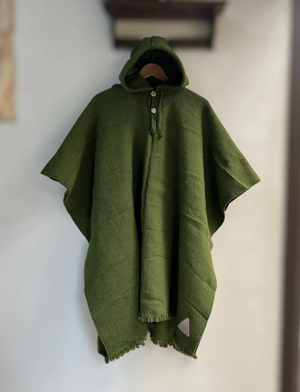 Poncho Capucha Verde Oscuro  2