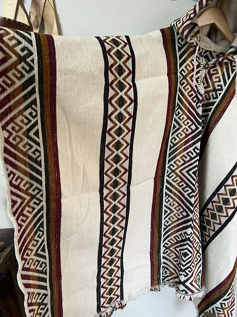 Poncho Telar Vikingo Blanco