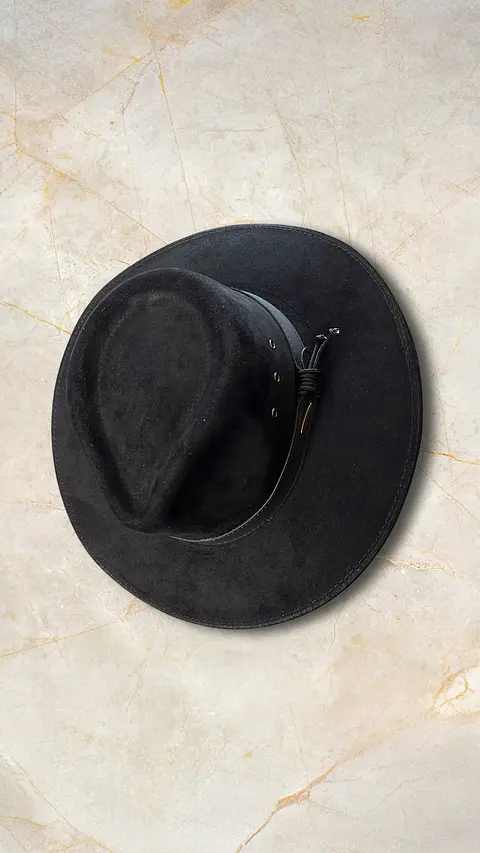 Sombrero Australiano Negro Gamuza