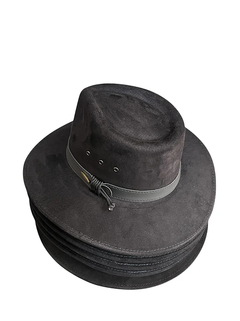 Sombrero Australiano Negro Gamuza