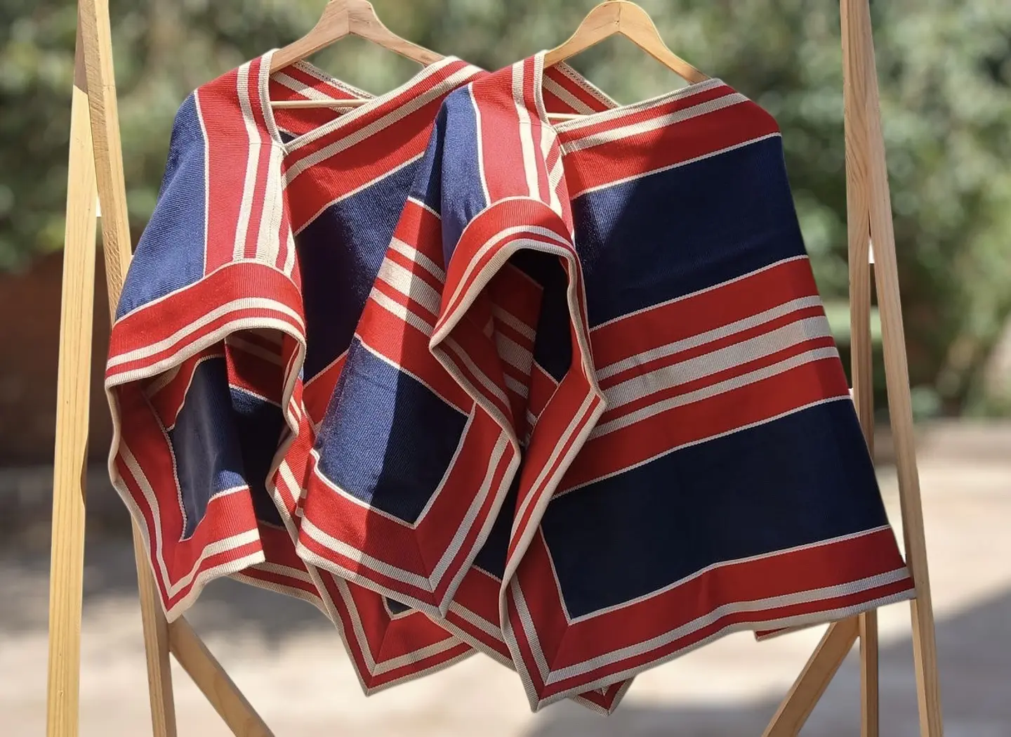 Manta Corralera Hilo Roja/Azul 1