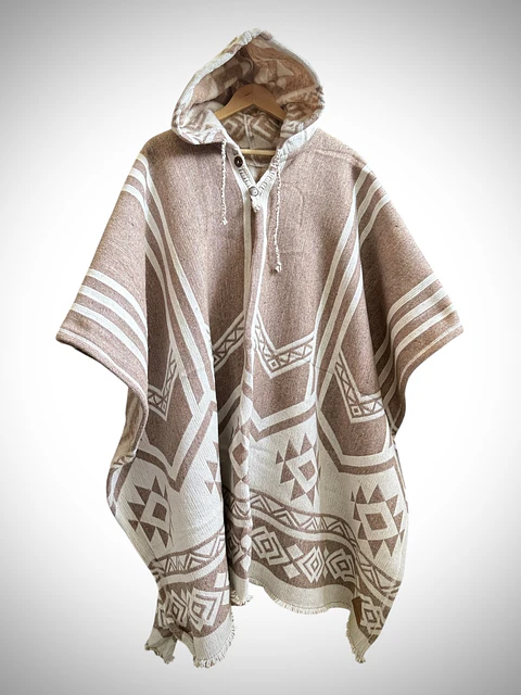 Poncho Telar Invierno Beige 