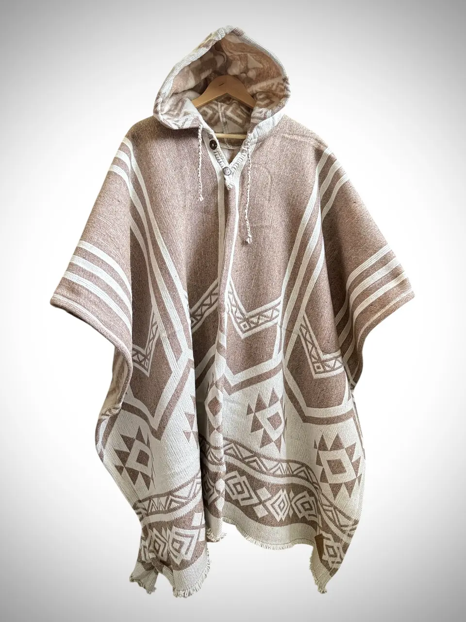 Poncho Telar Invierno Beige  1