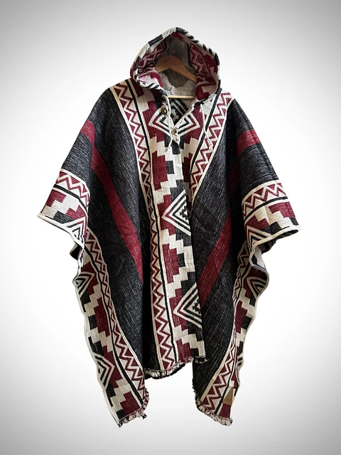 Poncho Telar Cherry