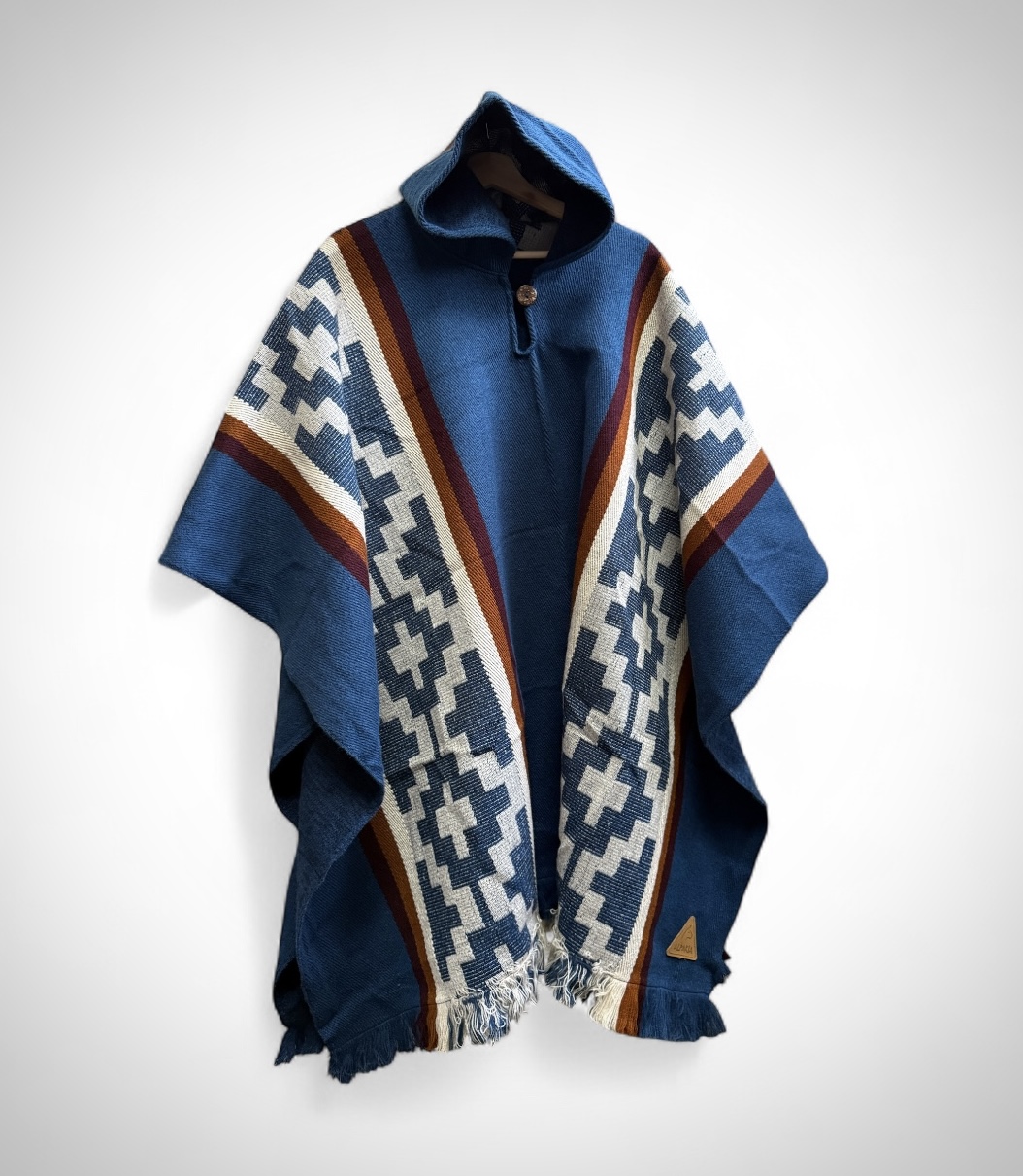 Poncho Araucano Azul