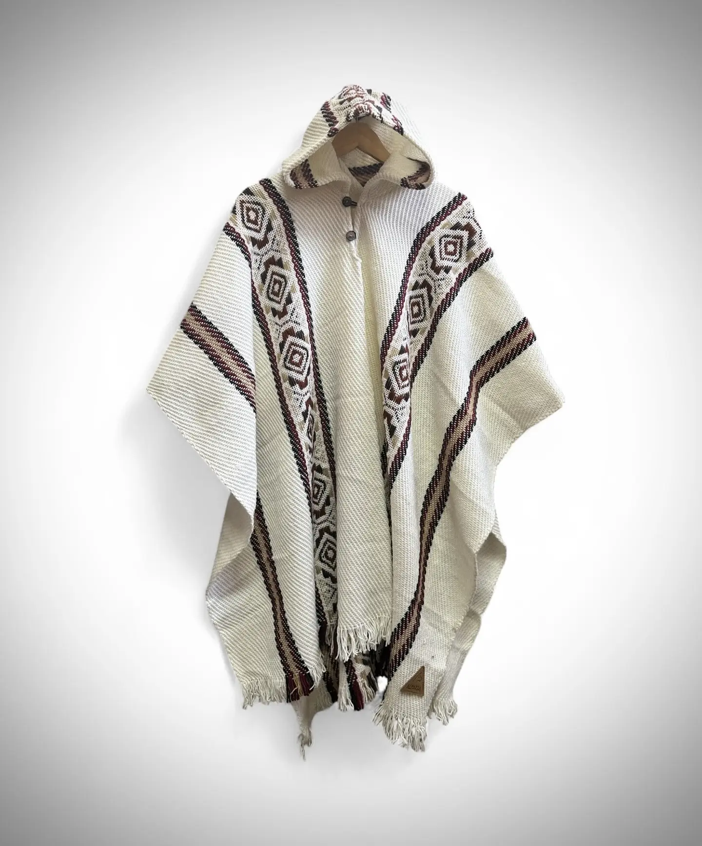 Poncho Capucha Blanco Diseño 1
