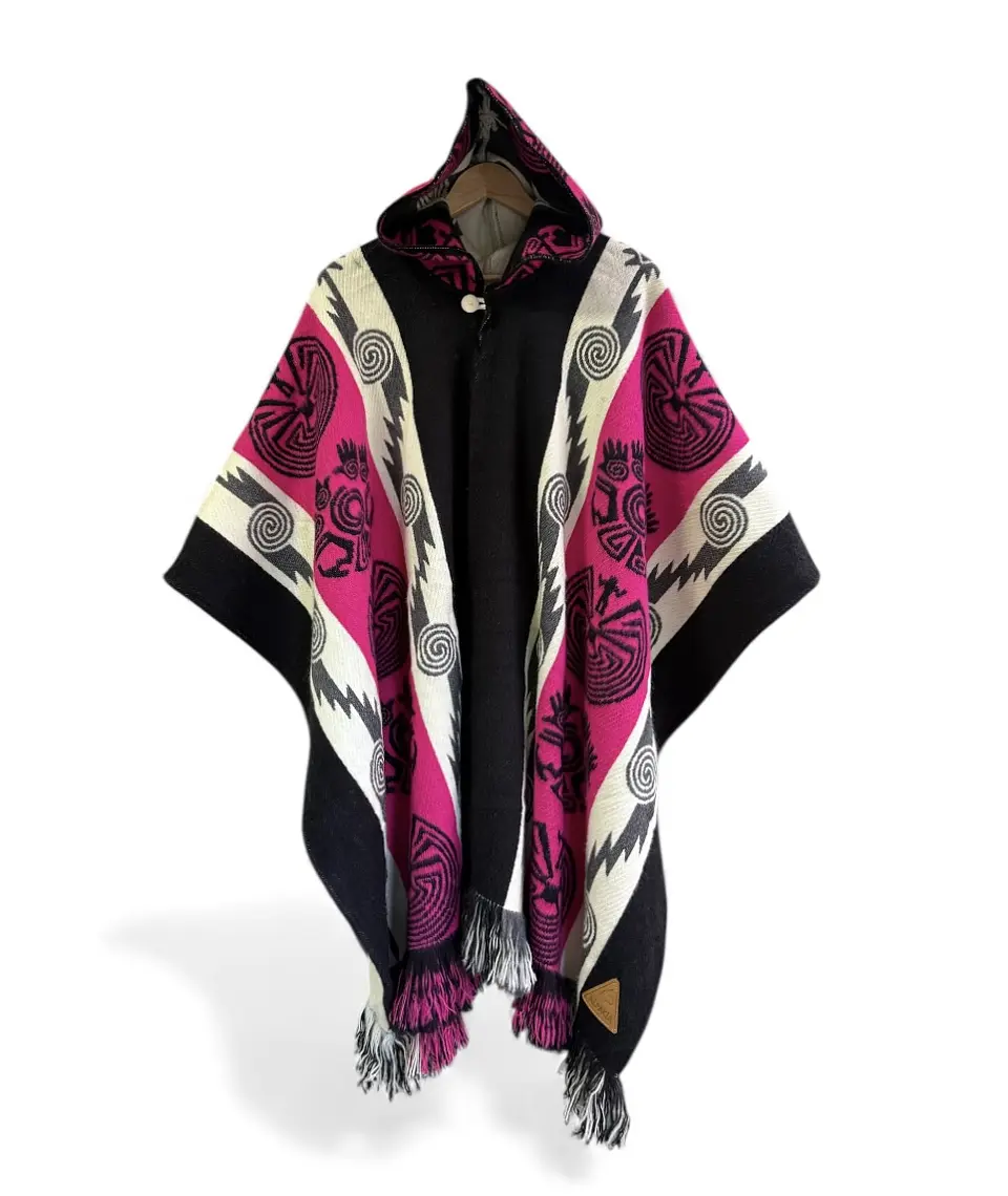 Poncho Tribal Fuccia 1