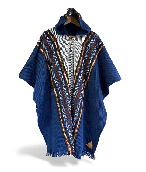 Poncho Capucha Azul