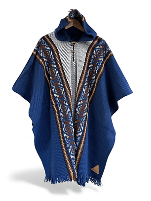 Poncho Capucha Azul