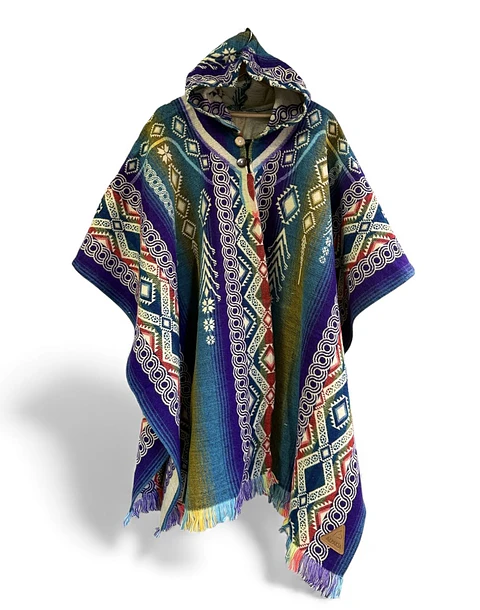 Poncho Fractal Zafiro