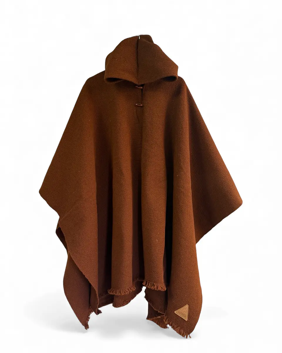 Poncho  Capucha Premium Terracota 1