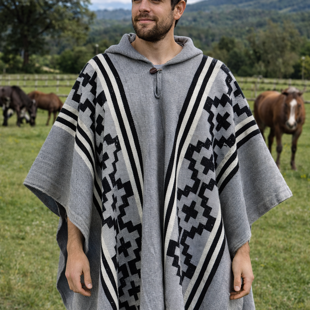 Poncho Araucano Gris 2