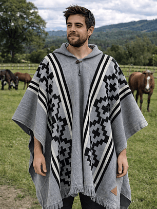 Poncho Araucano Gris