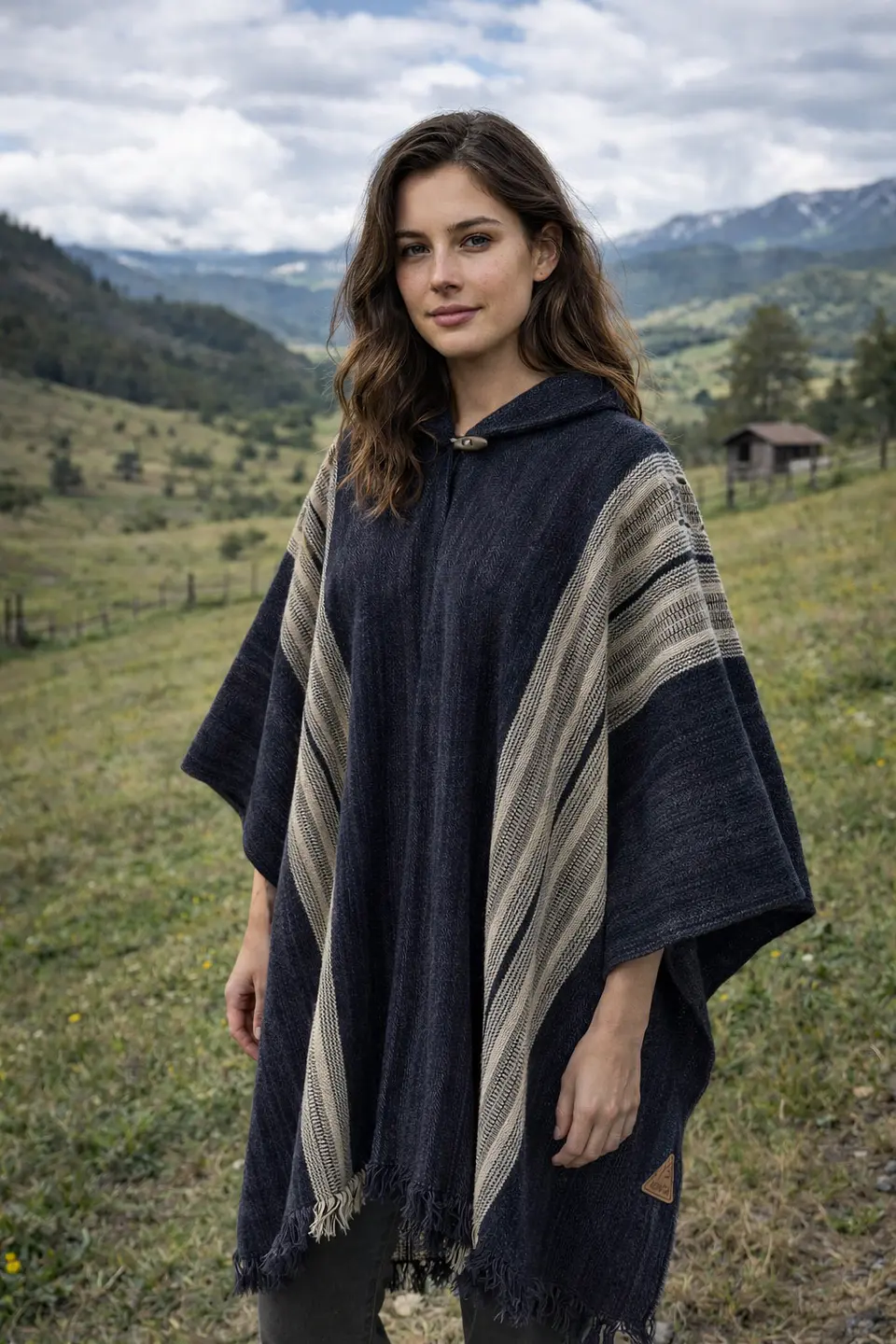 Poncho Exclusivo Marengo Rayas 3
