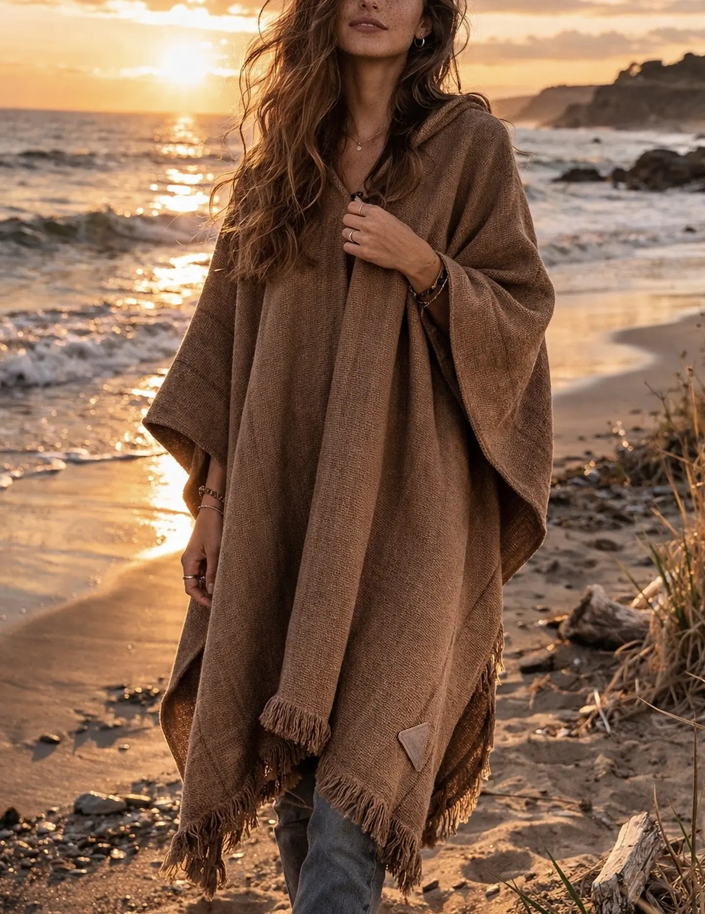 Poncho Golden Premium Cafe Capucha 2