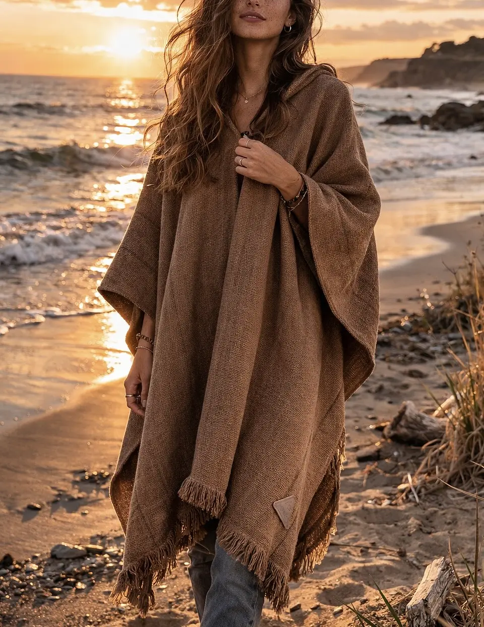 Poncho Golden Premium Cafe Capucha 2