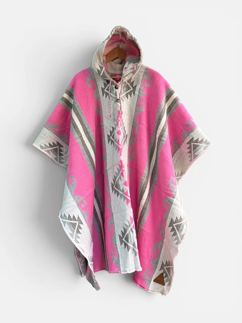 Poncho Telar Maya Rosa