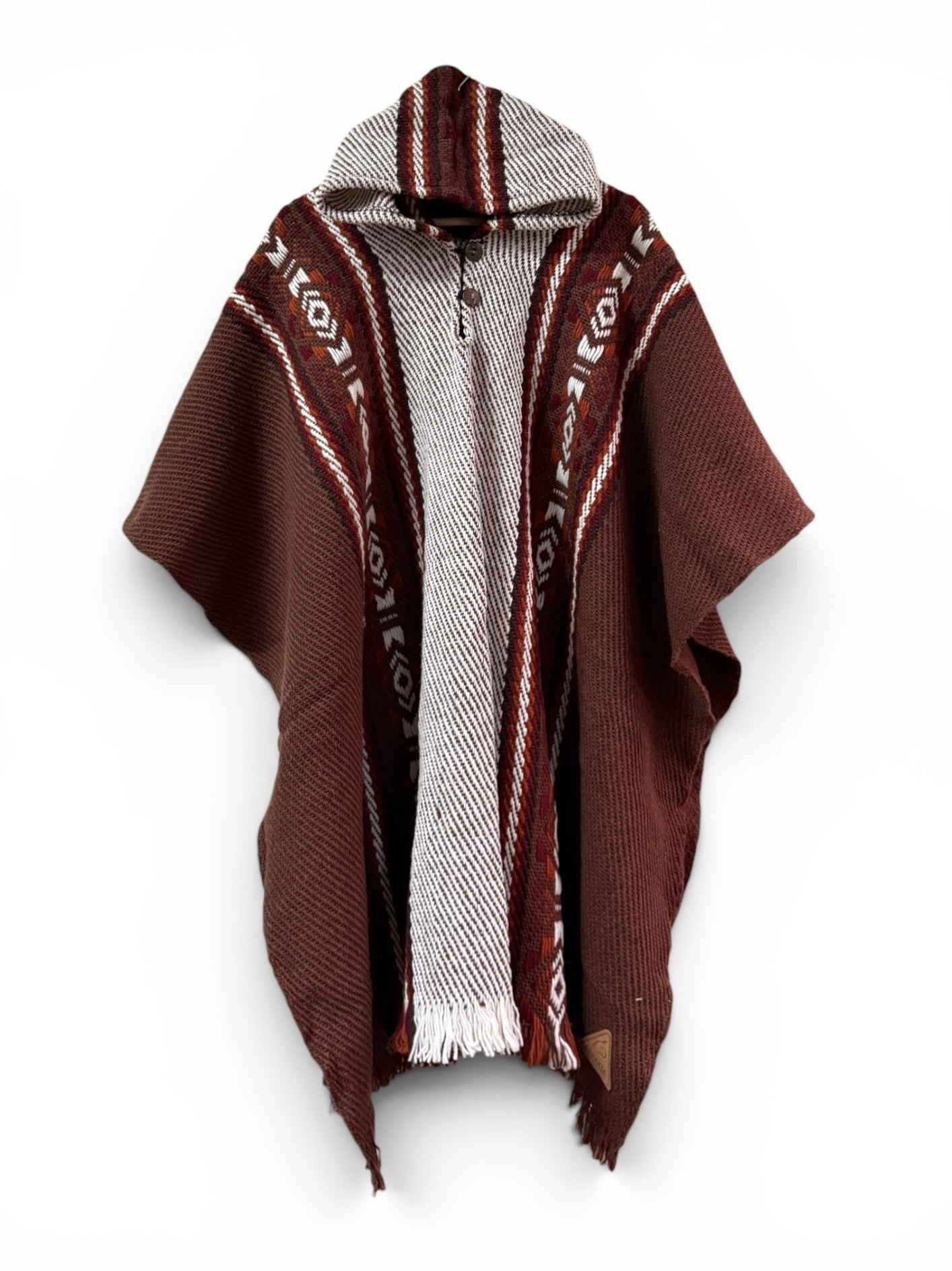 Poncho Capucha Coqueado Cafe