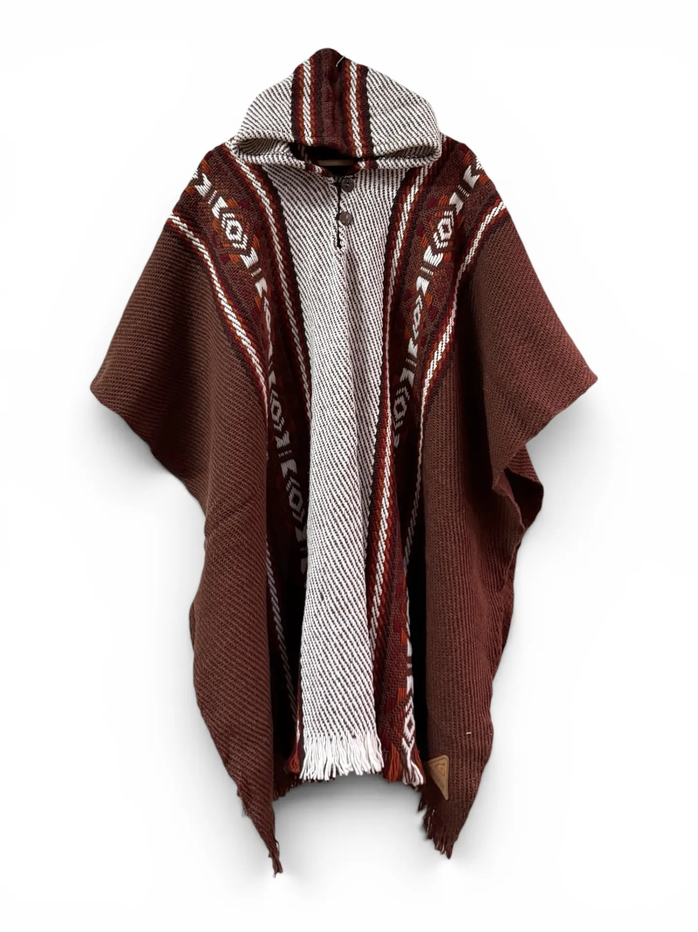 Poncho Capucha Coqueado Cafe 1