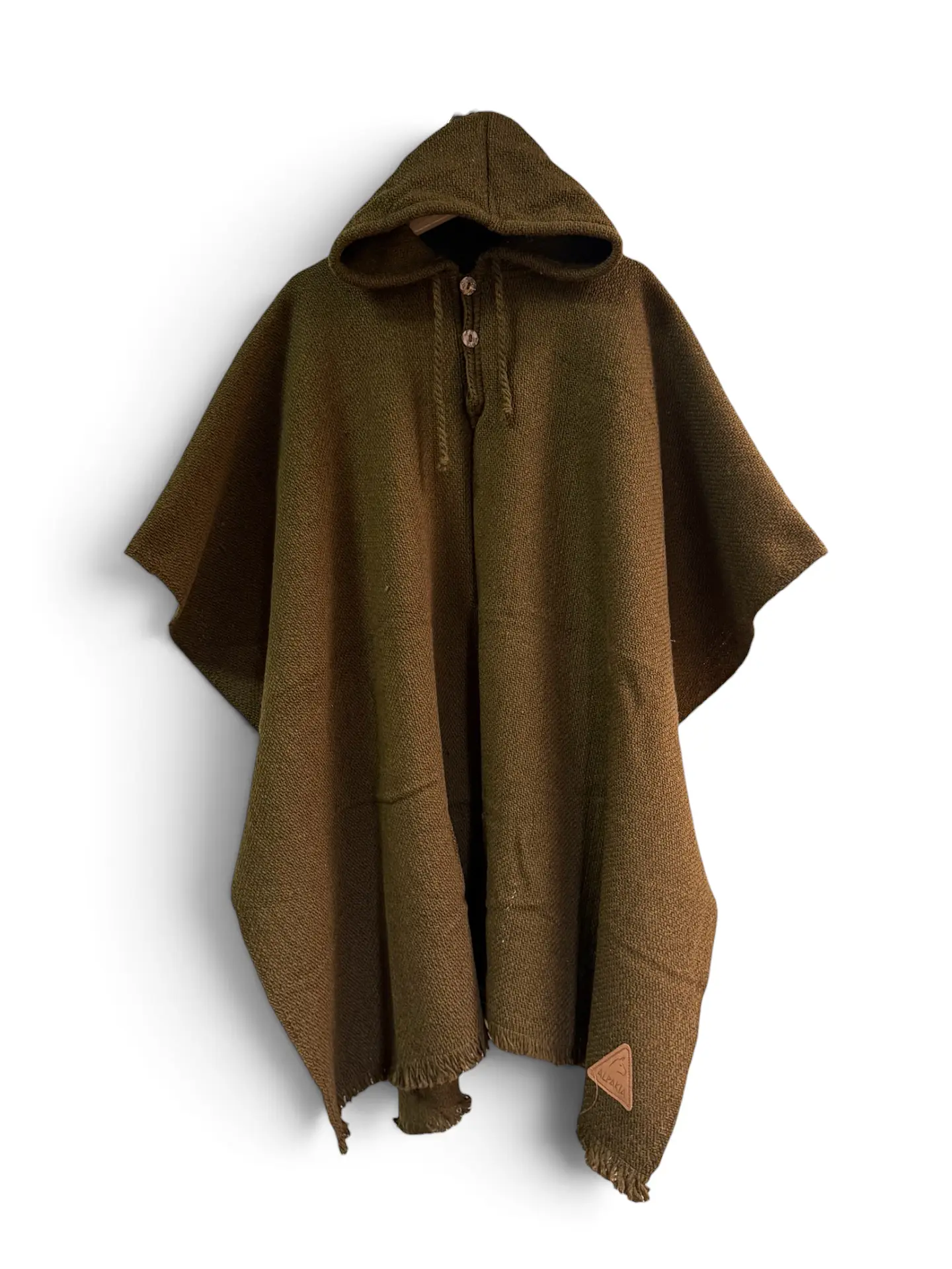 Poncho Capucha Verde Musgo 1