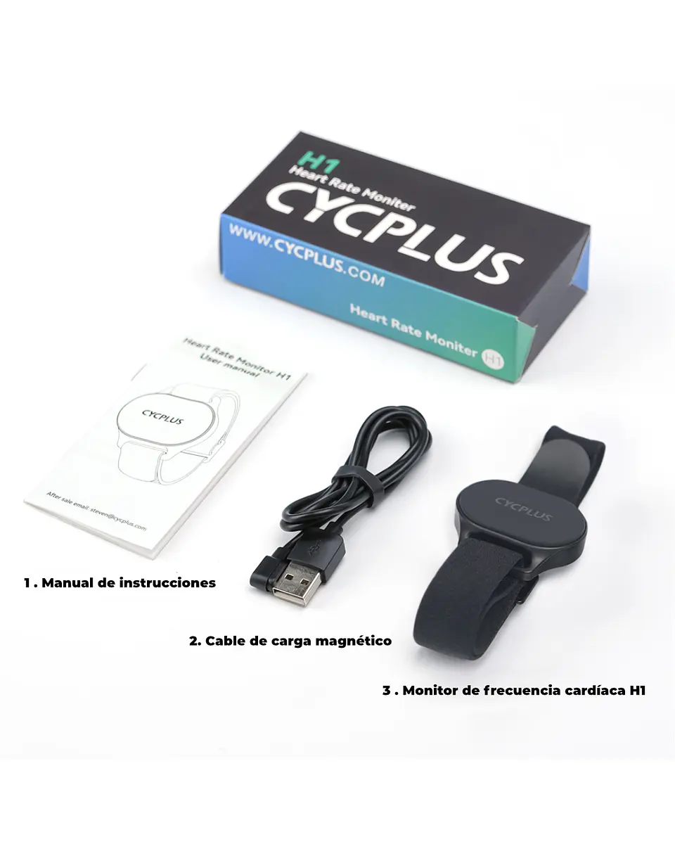 Brazalete Cardíaco Óptico CYCPLUS H1 (ANT+ / Bluetooth / Recargable) 3