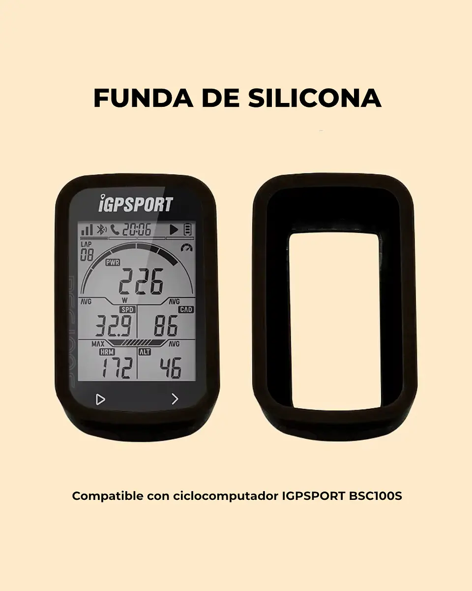 Funda silicona + Lamina + Correa para iGPSPORT BSC100S 1