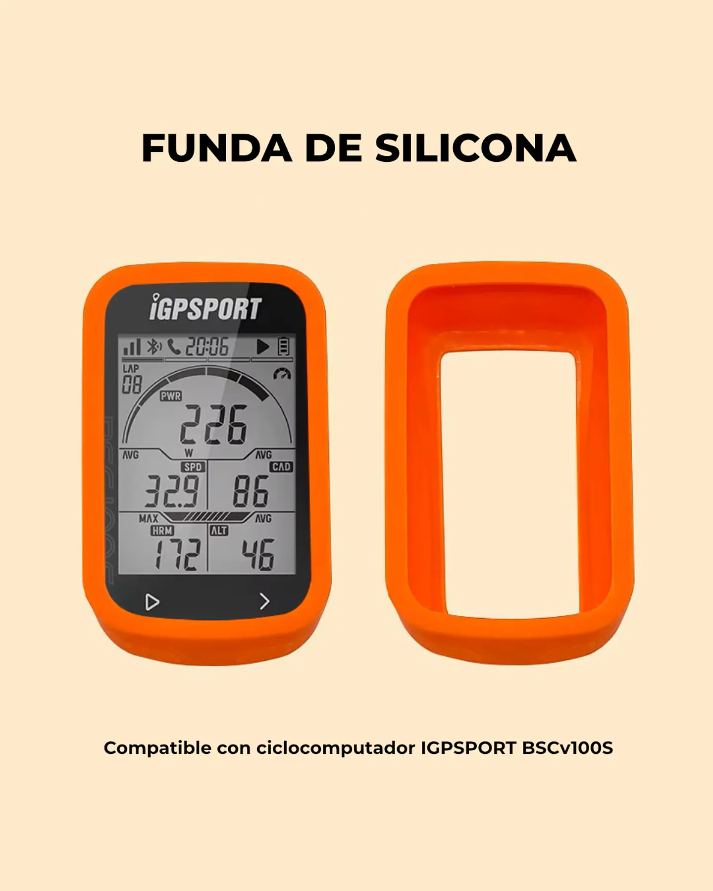 Funda silicona + Lamina + Correa para iGPSPORT BSC100S 2