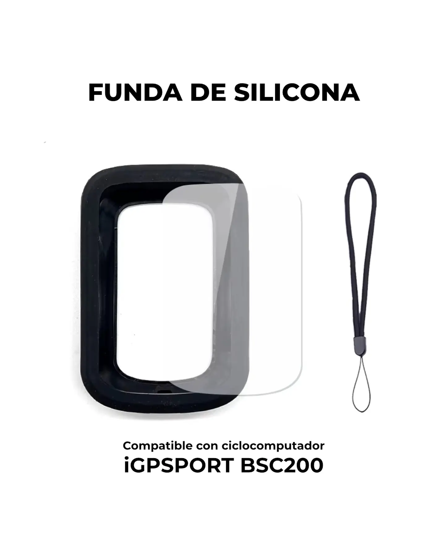 Funda silicona + Lamina + Correa para iGPSPORT BSC200 1