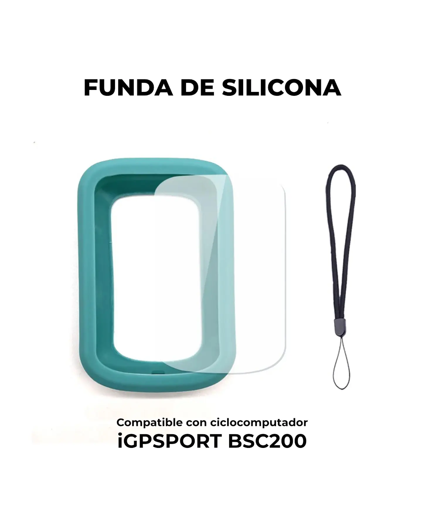 Funda silicona + Lamina + Correa para iGPSPORT BSC200 2