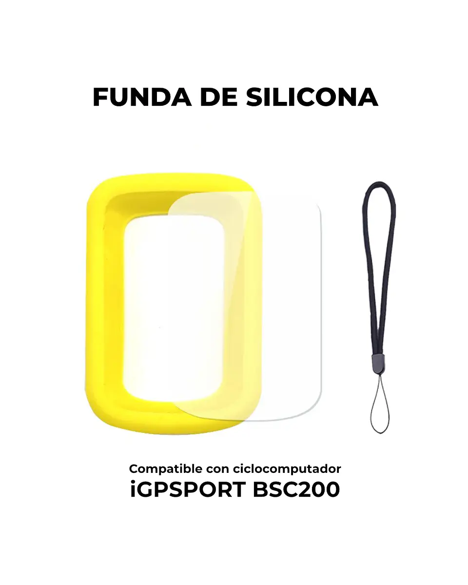 Funda silicona + Lamina + Correa para iGPSPORT BSC200 3