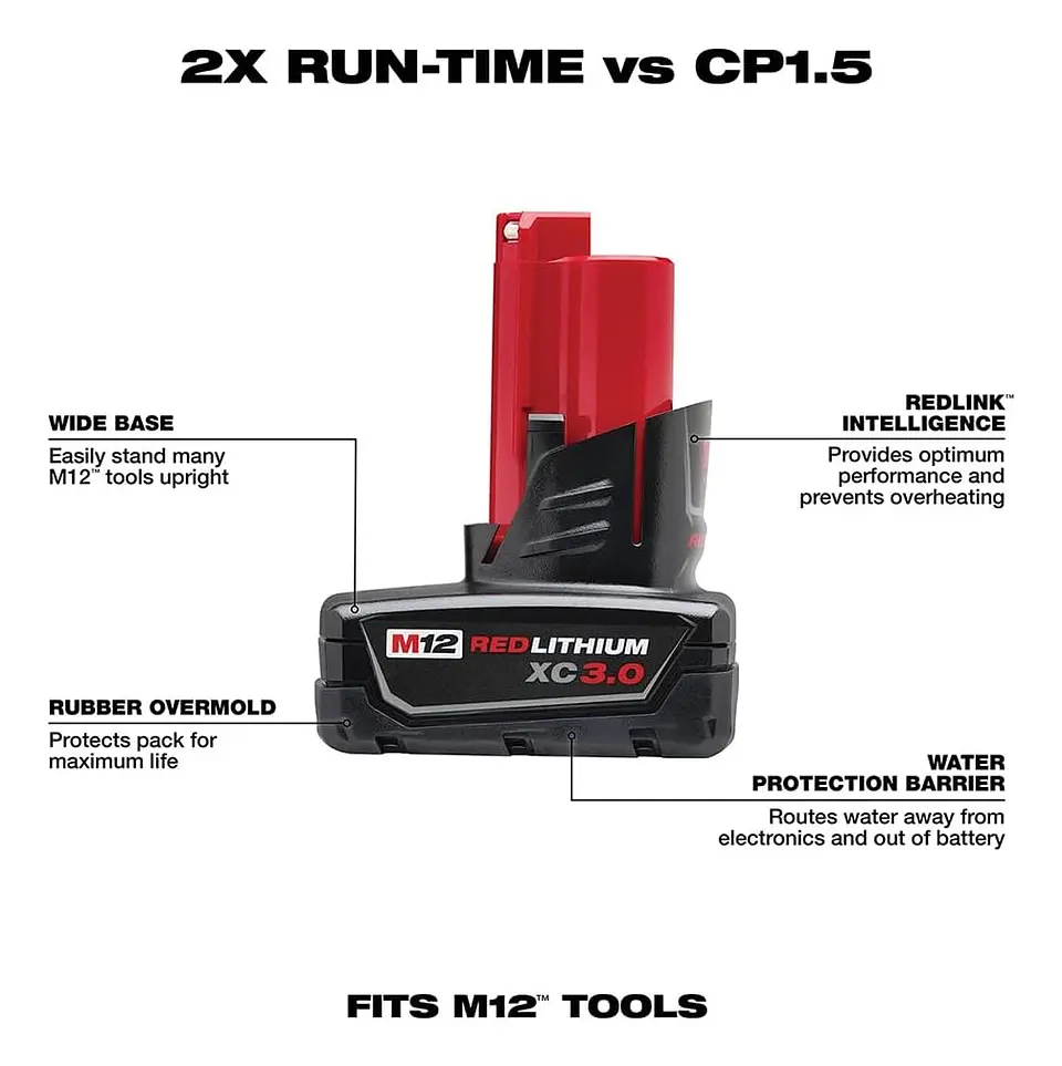 Bateria Milwaukee M12 12v 3 Ah 48-11-2402  2