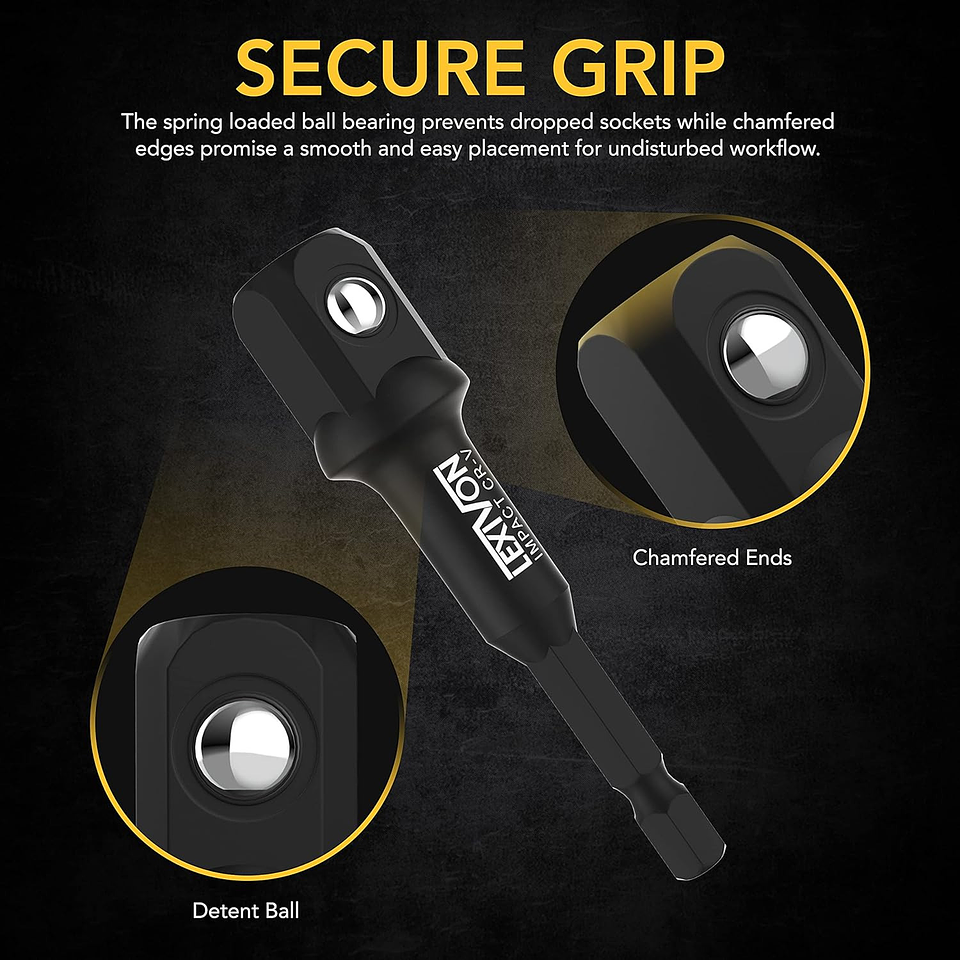 Adaptadores Para Llave De Impacto 1/4-3/8-1/2 Lexivon  5