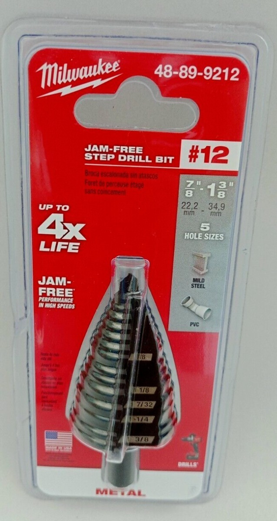 Broca Cono Escalonada Milwaukee 48-89-9212 34.9mm  2