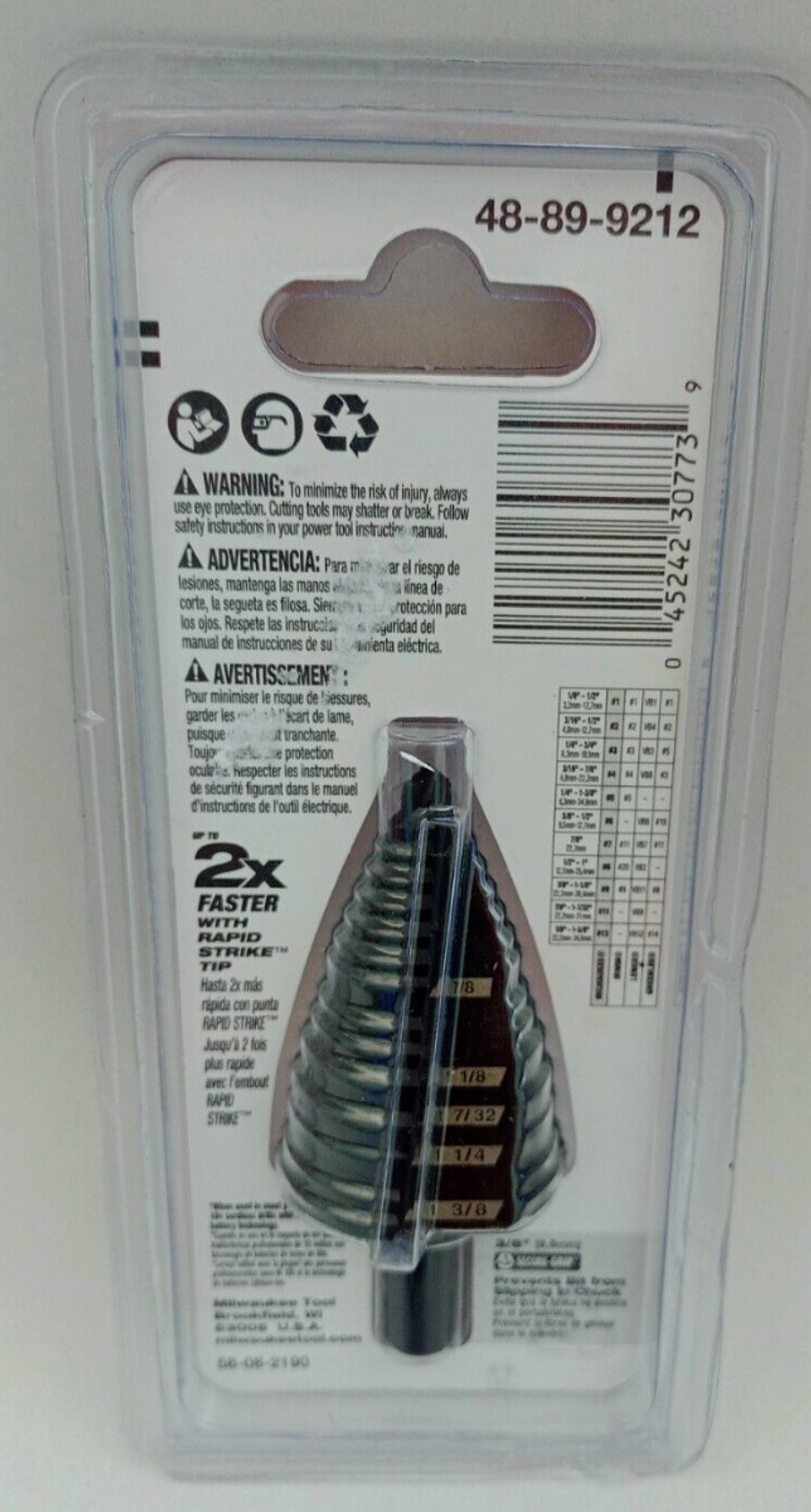 Broca Cono Escalonada Milwaukee 48-89-9212 34.9mm  3