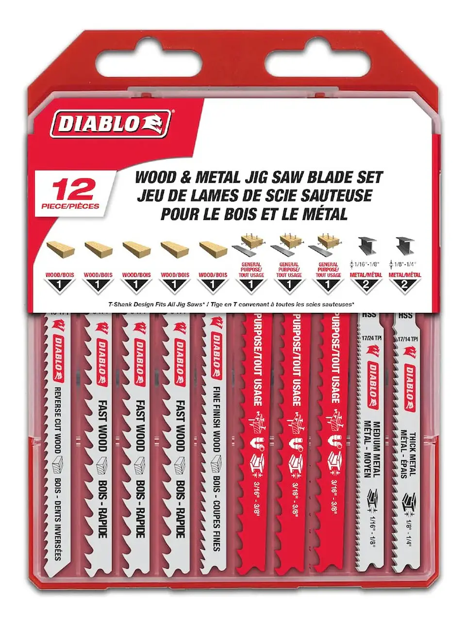 Hojas De Sierra Caladora, Vástago En T(12 Uni.) Diablo 1