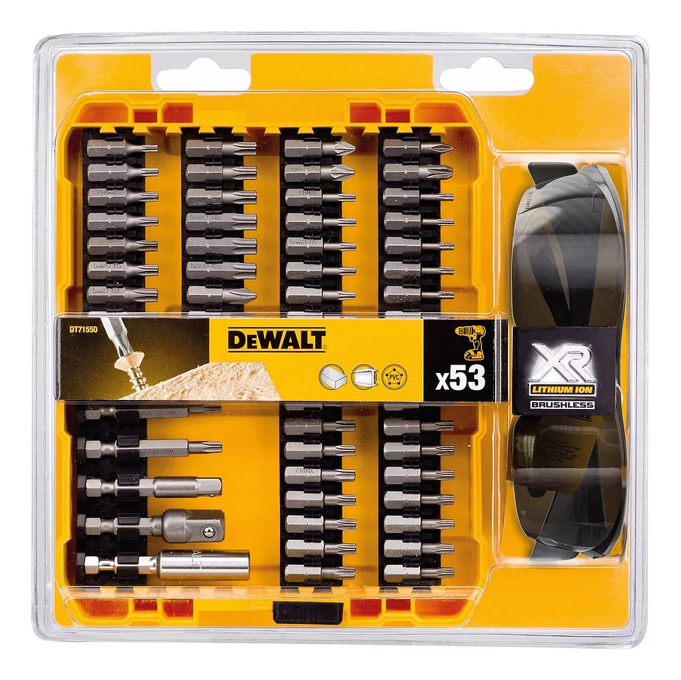 Set 52 Piezas Atornillar + Gafas Oscuras Dewalt 2
