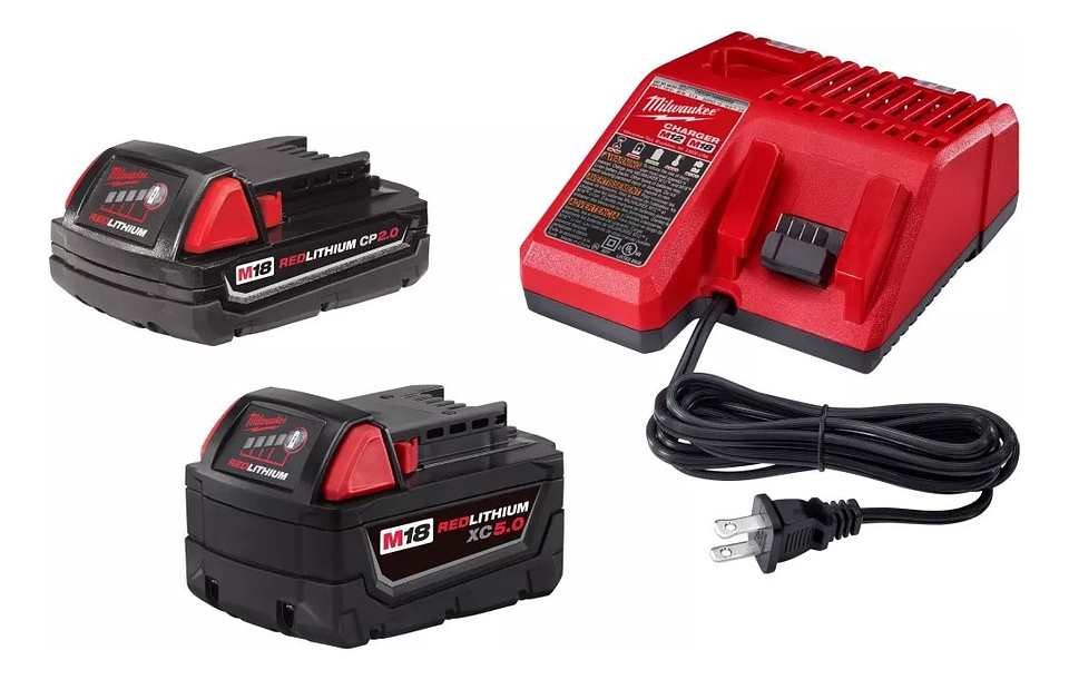 Kit Baterias 5ah + 2ah Redlithium Milwaukee 48-59-1852 1