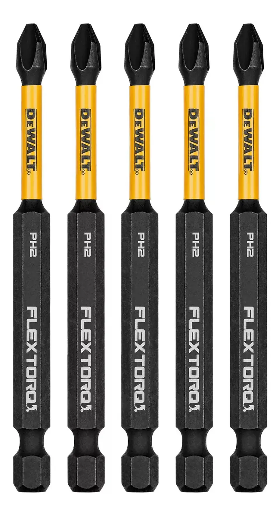 Set 5 Puntas Phillips 3-1/2 Flextorq Dewalt Dwaf3ph2ir5  2