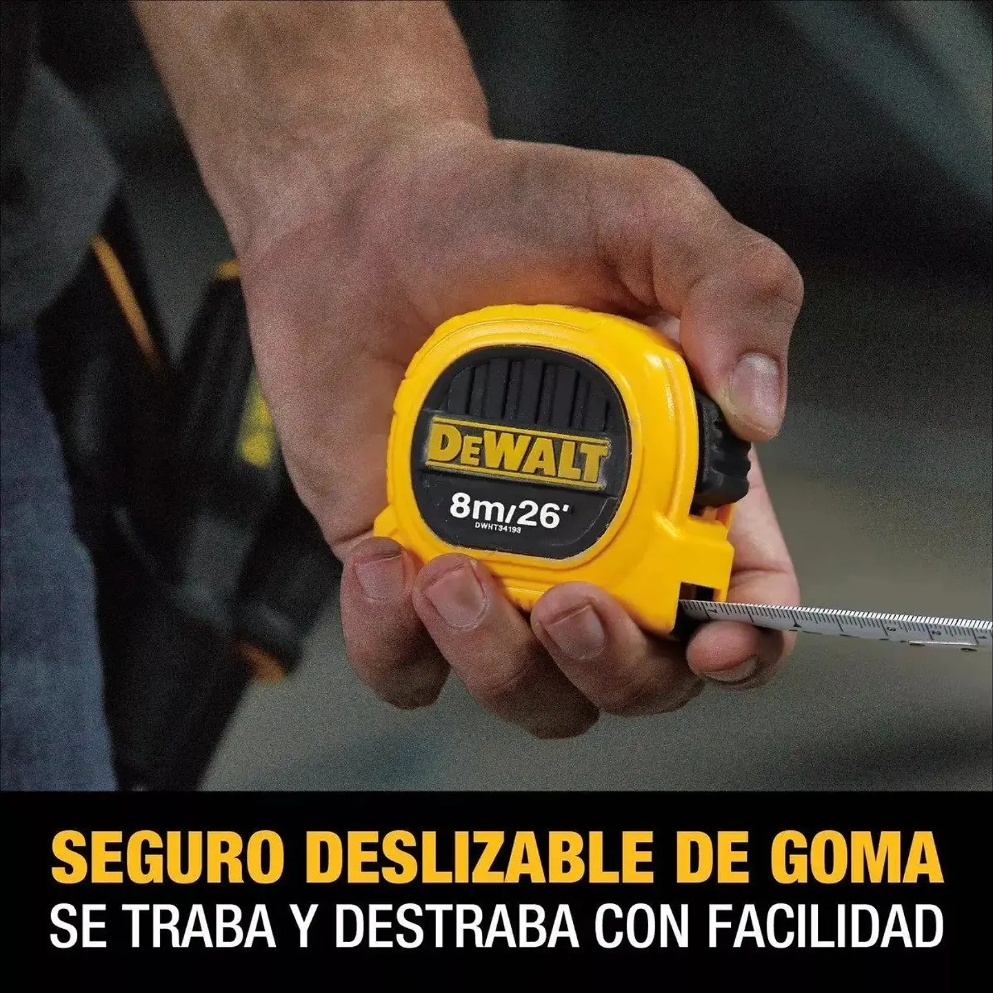 Huincha De Medir 8m/26' Diseño Compacto Dewalt DWHT34193L 5