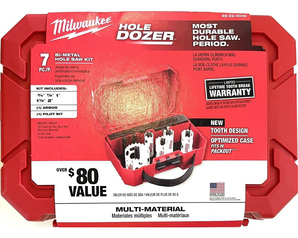 Milwaukee 49-22-4040 Sierra Copa 7 Pzas Bimetálica 4